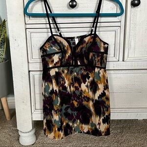 Xhilaration Multicolored Black Purple Teal Gold Camisole Strappy Tank Top Medium